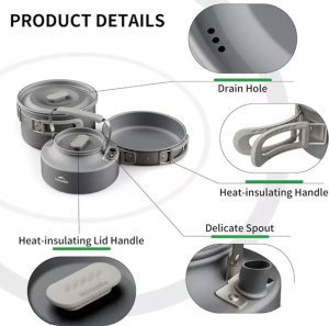 ست قابلمه سه تکه نیچرهایک (Naturehike) مدل CNK2450CF010