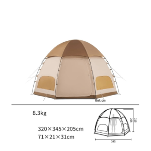 چادر هشت‌ ضلعی 3-4 نفره نیچرهایک مدل NH22ZP012