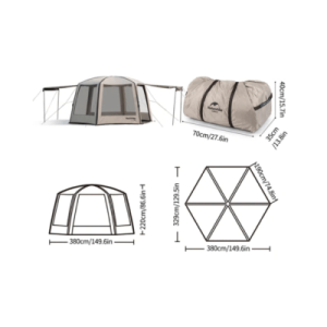 چادر بادی شش ضلعی 5-8 نفره نیچرهایک مدل NH20TM002